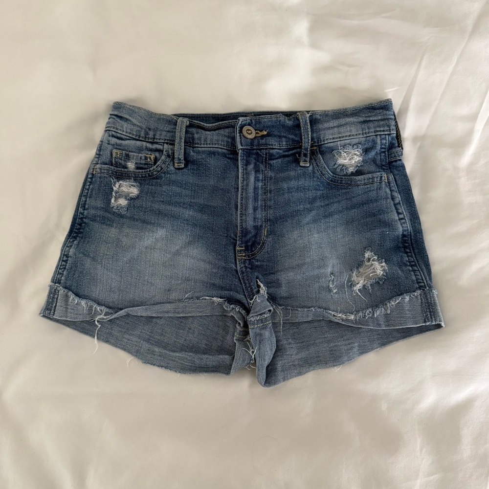 Hollister Blue Distressed Jean Shorts